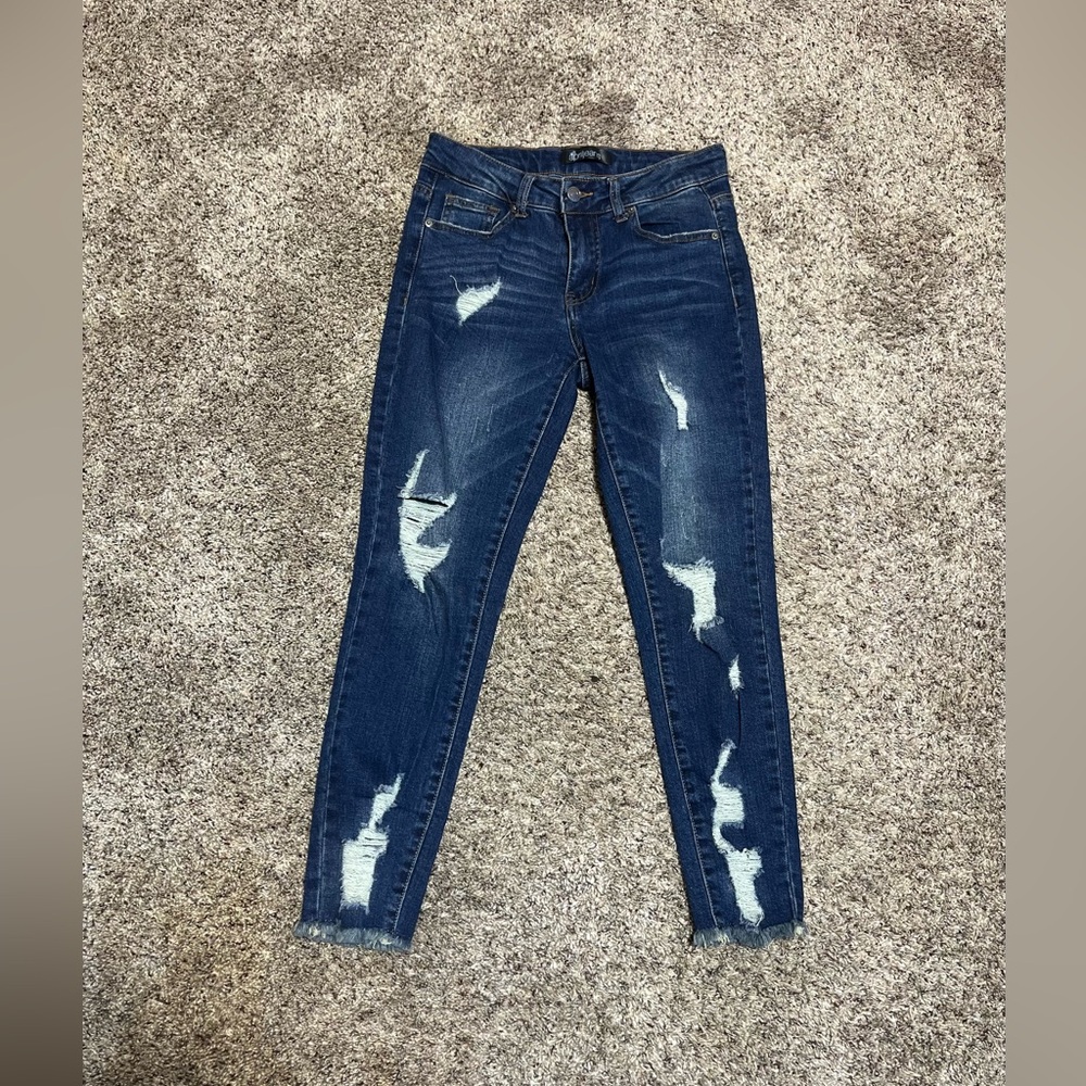 Distressed Blue Jeans